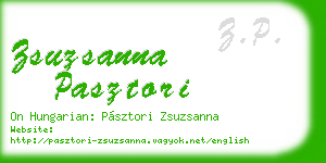 zsuzsanna pasztori business card