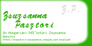 zsuzsanna pasztori business card
